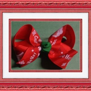 Handmade Christmas Hair Clip Bow For Girls